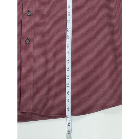 LL Bean Mens Flannel Shirt Size XXL Burgundy Houndstooth Outdoor Camping Casual - Picture 6 of 7